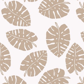 philodendron leaves  BEIGE AND IVORY