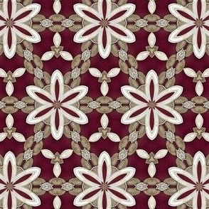 White Snowflake Gems on Smooth Red Background