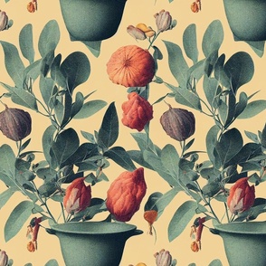 Botanical Illustration with Pots -9867