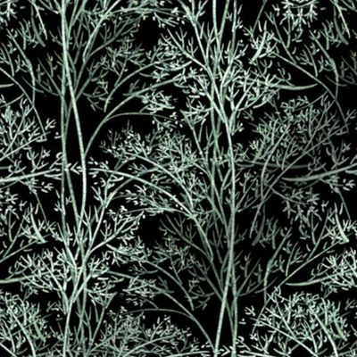Forest stylization, Green trees on a black background