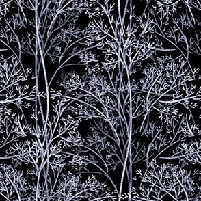 Forest stylization, Gray trees on a black background