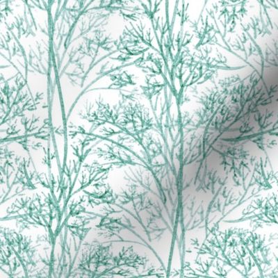 Forest stylization, Turquoise trees on a white background