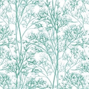 Forest stylization, Turquoise trees on a white background