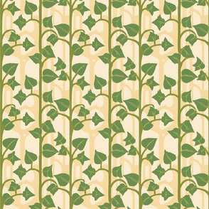 Ivy Stripes in Green and Yellow-Orange
