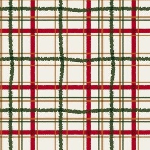 Vintage Christmas plaid in red and green / retro Christmas plaid 