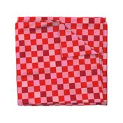Abstract checkerboard valentine plaid gingham design red pink on white LARGE