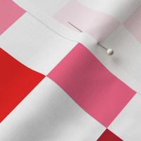 Abstract checkerboard valentine plaid gingham design red burgundy peach on white lilac large