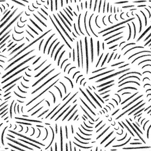 Black and white stripes. Abstract modern doodles lines.