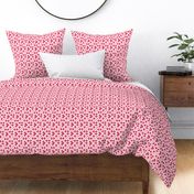 Abstract irregular checkerboard valentine plaid gingham design red pink on white SMALL