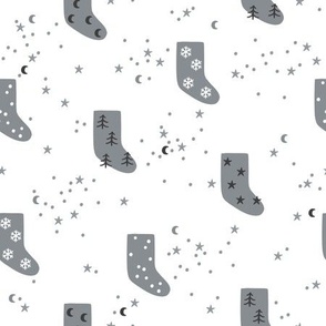 Grey Christmas socks