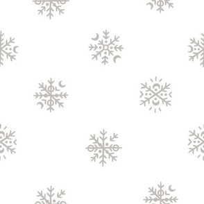 Winter snowflakes on white