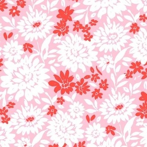 Christmas Florals Pink Red and white Regular Scale by Jac Slade
