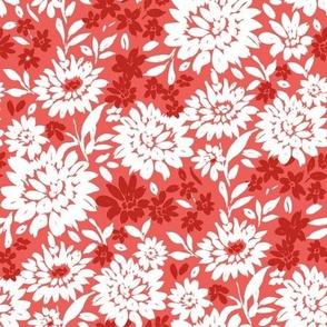 Christmas Florals Red and white Regular Scale by Jac Slade