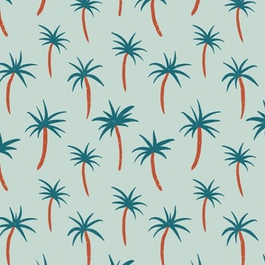 Palms in light blue Small