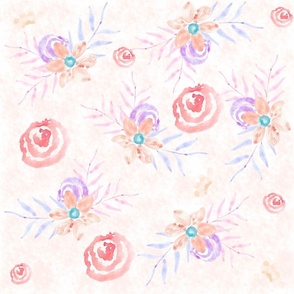 watercolor bouquet pattern