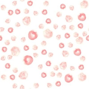 watercolor polka dots coral