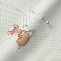 Woodland Nursery Fox with Green Dots