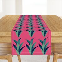 Leaves pattern on pink background 