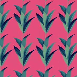Leaves pattern on pink background 