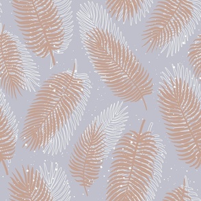 Palm leaves with silhouette | Tropical Fantasy Collection | Neutral nude