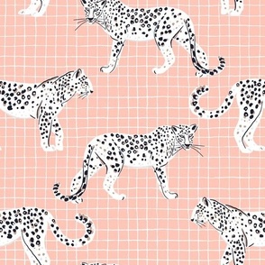 cheetah on the grid | pink | Tropical Fantasy Collection