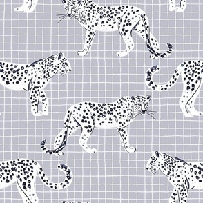 cheetah on the grid | grey | Tropical Fantasy Collection