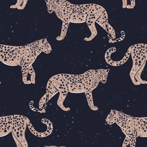 moonlight cheetah | navy blue | Tropical Fantasy Collection