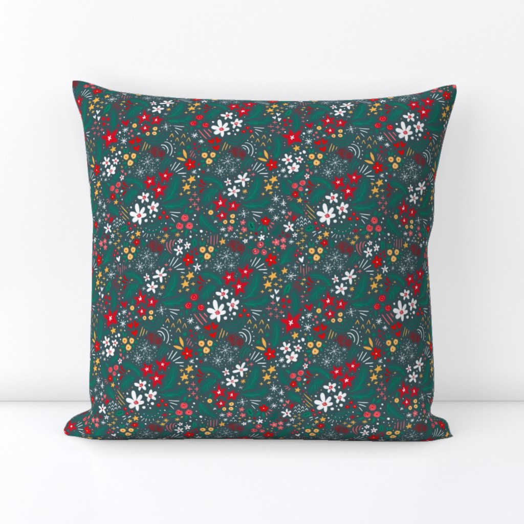 Ditzy Holiday Hand Drawn Florals