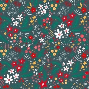 Ditzy Holiday Hand Drawn Florals