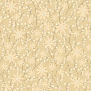 Floral - Cream and Beige