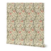 Sweet Briar by William Morris- LARGE - light yellow background on original paper Antiqued art nouveau art deco