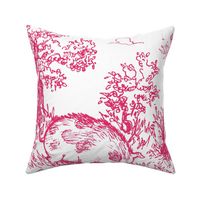 Pastoral Piggy Toile in pink (large print)