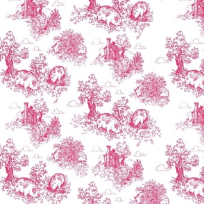 Pastoral Piggy Toile in pink