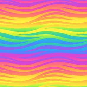 90s rainbow zebra waves LARGE