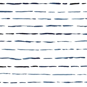 Watercolor Horizontal navy Stripes