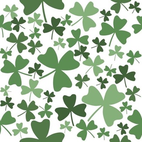 Shamrock Monochromatic Petal Solid Color Kelly Green On White