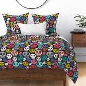 Day Of The Dead - Halloween Skulls Black Multi Large Scale