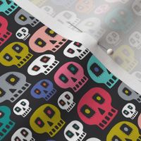 Day Of The Dead - Halloween Skulls Black Multi Small Scale