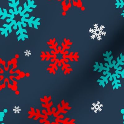 Large Scale Snowflakes on Navy Baby It's Cold Outside Collection