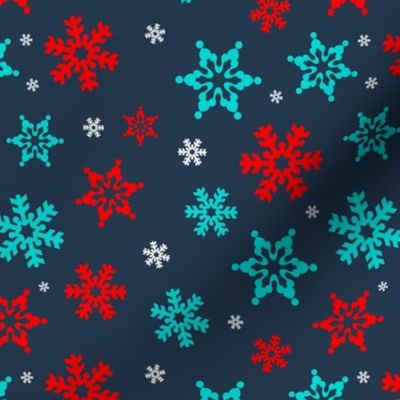 Medium Scale Snowflakes on Navy Baby It's Cold Outside Collection