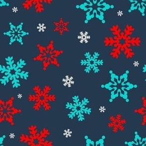Medium Scale Snowflakes on Navy Baby It's Cold Outside Collection