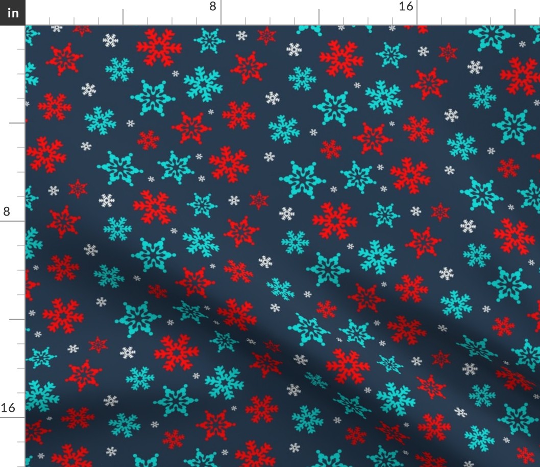 Medium Scale Snowflakes on Navy Baby It's Cold Outside Collection