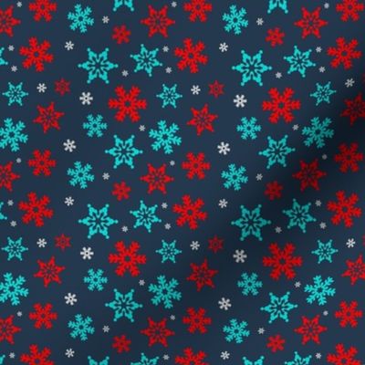 Small Scale Snowflakes on Navy Baby It's Cold Outside Collection