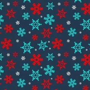 Small Scale Snowflakes on Navy Baby It's Cold Outside Collection