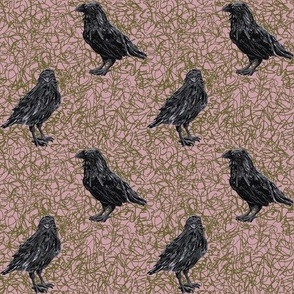 Raven Scribble on pink