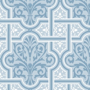 fancy Renaissance-style tiles, light blue, 12W