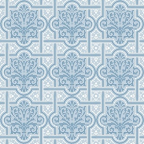 fancy Renaissance-style tiles, light blue, 6W
