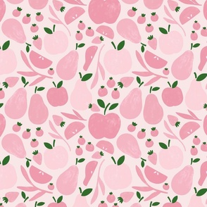 Pink | Farm Fruits | Pastel | Small scale ©designsbyroochita