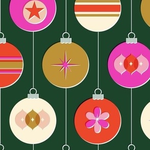 Merry & Bright (Dark Green) || '70s christmas ornaments