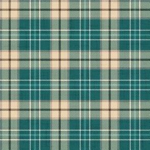  Headmaster Plaid Teal Green Ivory Small Scale